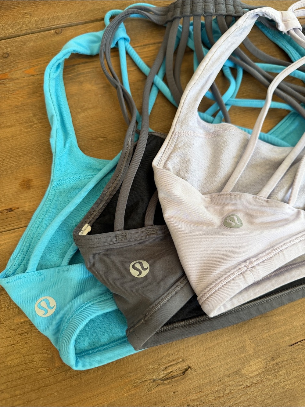 lululemon Strappy workout Tops - lavender , Charcoal, Teal SIZE 6 - Picture 2 of 7